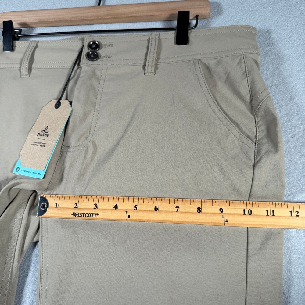 Prana Halle Hiking Pants Dark Khaki Womens 14 Short W4HASH113 Stretch Zion - Picture 8 of 16